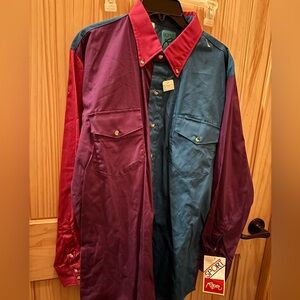 Roper Men's bold Colorblock Shirt long sleeve button up size L-nwt